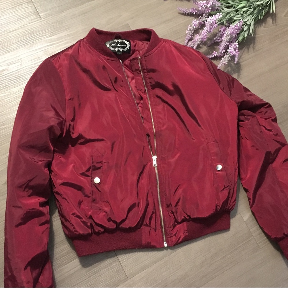 Maroon Bomber Jacket - image 1